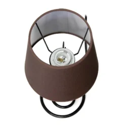 19" Contemporary Metal Winding Ivy Table Desk Lamp With Brown Fabric Shade - Creekwood Home -Home Lighting GUEST 8b227d30 0d98 486a 9d7c b33f8280b1fc