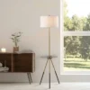 62.5" Axxin Contemporary Tripod Floor Lamp With Glass Table And Built-In USB Gold/White - Teamson Home -Home Lighting GUEST 8b3c7d59 e0c1 497a 9b2c 73ca6501e535
