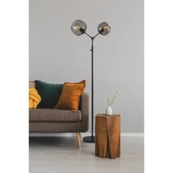 71.5" Ashton Collection Tall Floor Lamp Black (Includes LED Light Bulb) - Adesso