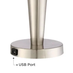 360 Lighting Geoff Modern Table Lamps Set Of 2 26" High Brushed Nickel With USB Charging Port Blue Shirred Shade For Bedroom Living Room House Desk 6 360 Lighting Geoff Modern Table Lamps Set Of 2 26" High Brushed Nickel With USB Charging Port Blue Shirred Shade For Bedroom Living Room House Desk -Home Lighting GUEST 8c674a4c bfc0 4d18 a840 0ba5ad35ac95