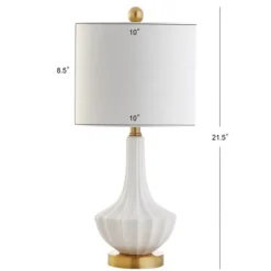 21.5" Ceramic Parker Mini Table Lamp (Includes LED Light Bulb) White - JONATHAN Y -Home Lighting GUEST 8e028315 441c 4f81 9b8c adef666be519