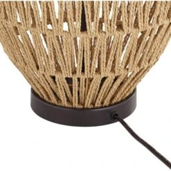 360 Lighting San Marcos Modern Coastal Table Lamp 27" Tall Natural Wicker Oatmeal Drum Shade For Bedroom Living Room Bedside Nightstand Office Kids -Home Lighting GUEST 8e08081e 3bd8 4c18 a946 6d03f8d877f8