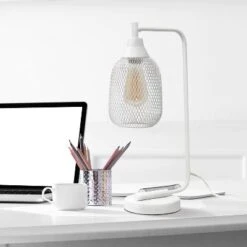 Industrial Desk Lamp White - Lalia Home -Home Lighting GUEST 8ecab388 428a 4fd2 b500 4b03ccdc6898