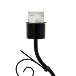 19" Contemporary Metal Winding Ivy Table Desk Lamp With Brown Fabric Shade - Creekwood Home -Home Lighting GUEST 8ece96c2 3a3a 4861 8bdd ea8470a3d26f