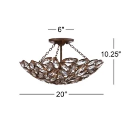 Franklin Iron Works Viera Rustic Ceiling Light Semi Flush Mount Fixture 20" Wide Bronze 3-Light Clear Cut Crystal Mosaic Bowl For Bedroom Living Room 15 Franklin Iron Works Viera Rustic Ceiling Light Semi Flush Mount Fixture 20" Wide Bronze 3-Light Clear Cut Crystal Mosaic Bowl For Bedroom Living Room -Home Lighting GUEST 8fad415e 7ee0 405f 8357 147df4454cde