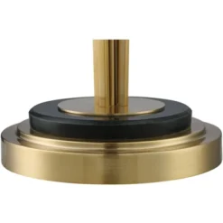 Possini Euro Design Palisade Modern Floor Lamp 64" Tall Satin Brass Metal Trimmed Fabric Tapered Drum Shade For Living Room Bedroom Office House Home -Home Lighting GUEST 90613203 295a 44c6 9cdf 6a57fc9f95c5