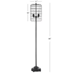 65" Odette Industrial Metal Floor Lamp (Includes Light Bulb) Black - JONATHAN Y -Home Lighting GUEST 919d3b53 f094 4e13 89f0 7f302a83ecfb