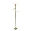 Torchiere Floor Lamp With 2 Reading Lights And Scalloped Glass Shades Antique Brass - Lalia Home -Home Lighting GUEST 95eb7c5a 1763 4e21 8809 0ec6eb55eb4c