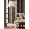 Possini Euro Design Palisade Modern Floor Lamp 64" Tall Satin Brass Metal Trimmed Fabric Tapered Drum Shade For Living Room Bedroom Office House Home -Home Lighting GUEST 972f8289 81c0 49c4 98b6 80443758a44f