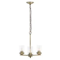 3-Light 15" Classic Contemporary Clear Glass/Metal Hanging Pendant Chandelier - Lalia Home -Home Lighting GUEST 98f46af7 09d4 4efb 943e 8fbecf5a64e3