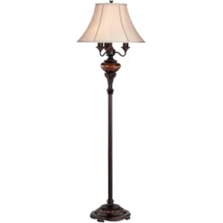 Barnes And Ivy Traditional Floor Lamp 4-Light 63" Tall Lush Bronze Tortoise Glass Font Bell Shade For Living Room Reading Bedroom Office -Home Lighting GUEST 99cf1ea5 0054 4194 b1f0 2940f8818a86