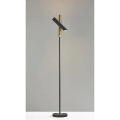 LED Vega Torchiere Black/Brass (Includes LED Light Bulb) - Adesso -Home Lighting GUEST 9b0bba9e 87eb 4364 a2b8 2b44025d3a74
