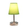 10.5" Petite Metal Stick Bedside Table Desk Lamp In Sand Nickel With Fabric Shade Green - Creekwood Home 1 10.5" Petite Metal Stick Bedside Table Desk Lamp In Sand Nickel With Fabric Shade Green - Creekwood Home -Home Lighting GUEST 9b8fd6f9 722c 4416 98cd 1ef9abae644c