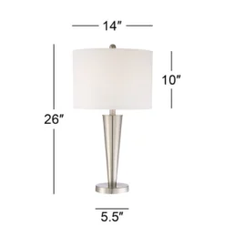 360 Lighting Geoff Modern Table Lamps 26" High Set Of 2 Brushed Nickel With USB Charging Port Table Top Dimmers White Drum Shade For Living Room Desk -Home Lighting GUEST 9cb7cad8 dad5 4ba8 983f 17475b0cabb7