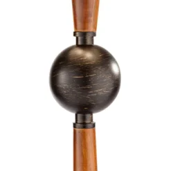 Franklin Iron Works Hunter Rustic Floor Lamp With Tray Table 64 3/4" Tall Faux Wood Bronze USB Charging Port Oatmeal Linen Drum Shade For Living Room -Home Lighting GUEST a2b554af 9b1b 4ff2 ad91 6ef7e96f39f8