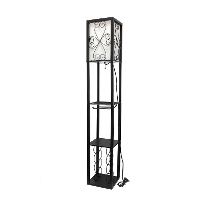 Etagere Organizer Storage Shelf Floor Lamp With Linen Shade Black - Simple Designs 12 Etagere Organizer Storage Shelf Floor Lamp With Linen Shade Black - Simple Designs - Image 10
