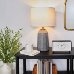 Carved Ceramic Table Lamp Dark Gray (Includes LED Light Bulb) - Hearth & Hand™ With Magnolia -Home Lighting GUEST a46bfd2c 5e9b 4152 a76f 8481e7b67a1c