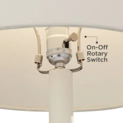 360 Lighting Modern Table Lamps 24 1/2" High Set Of 2 White Sculpture Fabric Cone Shade For Bedroom Living Room House Home Bedside Nightstand Office -Home Lighting GUEST a4ea5949 be47 47b9 826d e5939a21e32a