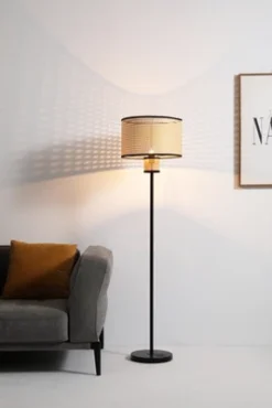 VidaLite - Nakuv Rattan And Velvet Floor Lamp -Home Lighting GUEST a5ab8678 ffc9 4fa5 b57a ae19c98f820b