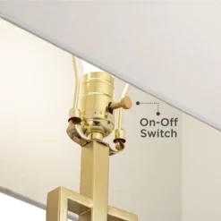 360 Lighting Sonia Modern Table Lamps 29 1/2" Tall Set Of 2 Gold Metal With Dual USB Charging Ports White Rectangular Shade For Bedroom Living Room -Home Lighting GUEST a63a54ba 2622 4730 8e41 d431a018e9cf