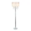 Trendy Romantic Sheer Shade Floor Lamp With Hanging Crystals White - Elegant Designs