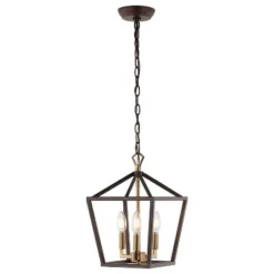 10" 3-Light Ojai Iron Classic Modern Lantern LED Pendant - JONATHAN Y -Home Lighting GUEST acb57a7e 39aa 492c 9354 d800a18fff58