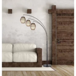 83" Maui Collection 3-Arm Arc Lamp Brown - Adesso -Home Lighting GUEST b1457877 5ffa 419a aeca 594d8d55cdeb