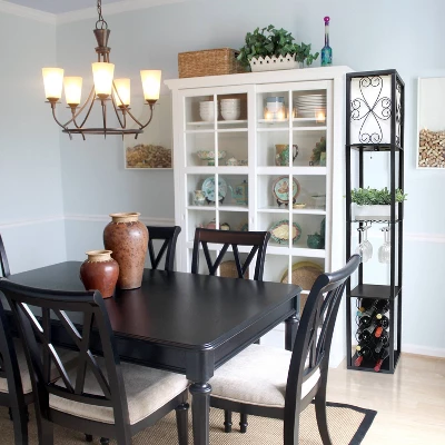 Etagere Organizer Storage Shelf Floor Lamp With Linen Shade Black - Simple Designs 8 Etagere Organizer Storage Shelf Floor Lamp With Linen Shade Black - Simple Designs - Image 6