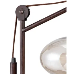 Franklin Iron Works Calyx Modern Industrial Desk Lamp 29" Tall Bronze Brown Cognac Glass Dome Shade For Bedroom Living Room Bedside Nightstand Office -Home Lighting GUEST b7ed4982 708a 4397 a8d3 8ce5ba936caf