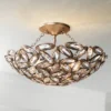 Franklin Iron Works Viera Rustic Ceiling Light Semi Flush Mount Fixture 20" Wide Bronze 3-Light Clear Cut Crystal Mosaic Bowl For Bedroom Living Room -Home Lighting GUEST b897e25c 63a9 485a 9133 24e1d618fa82
