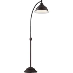 Franklin Iron Works Wyatt II Industrial Rustic Farmhouse Arc Floor Lamp 66" Tall Dark Bronze Brown Metal For Living Room Reading Bedroom Office House -Home Lighting GUEST b92e83af efd2 4a50 ab6b e39928a1b907