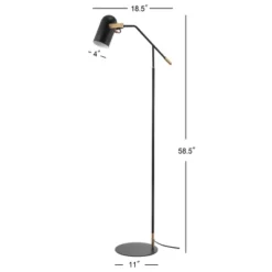 58.5" Metal Eugenio Floor Lamp (Includes LED Light Bulb) Black - JONATHAN Y -Home Lighting GUEST bad088ef ea11 4014 9e39 eb7aaac2c995
