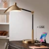 360 Lighting Colborne Modern Mid Century Desk Table Lamp 28" Tall Antique Brass Black With USB Charging Port LED For Bedroom Living Room Bedside Kids -Home Lighting GUEST bb2b234c 7d35 4c96 8571 9415c1498769