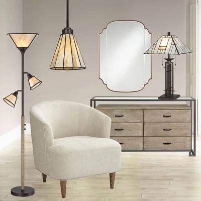 Franklin Iron Works Wrought Tiffany Style Table Lamp 26 1/4" High Bronze Art Deco Stained Glass For Bedroom Living Room Bedside Nightstand Office Kids 10 Franklin Iron Works Wrought Tiffany Style Table Lamp 26 1/4" High Bronze Art Deco Stained Glass For Bedroom Living Room Bedside Nightstand Office Kids - Image 8