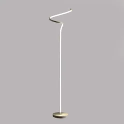 50.75" Modern Metal Spiral Floor Lamp (Includes LED Light Bulb) Silver - Ore International