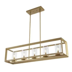 LED 5-Light Metal/Glass Anna Linear Pendant - JONATHAN Y -Home Lighting GUEST be180eeb 23ee 4045 8fe2 573cf57015c4
