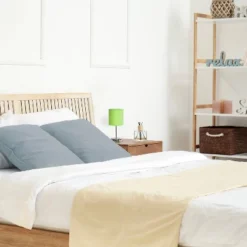 11.81" Traditional Petite Metal Stick Bedside Table Desk Lamp In Chrome With Fabric Shade Green - Creekwood Home -Home Lighting GUEST bf91d01d 540a 4125 9bff 59af57ecd92b