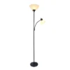 71.5" Traditional 2 Light Mother Daughter Metal Floor Lamp With Torchiere And Reading Light Black - Creekwood Home -Home Lighting GUEST c11a717a 070d 4235 8ebe 98e50f36ebc1