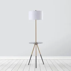 62.5" Axxin Contemporary Tripod Floor Lamp With Glass Table And Built-In USB Gold/White - Teamson Home 10 62.5" Axxin Contemporary Tripod Floor Lamp With Glass Table And Built-In USB Gold/White - Teamson Home -Home Lighting GUEST c20139ee ccd9 4d9d 8115 50ce31bd6ff6