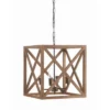 Metal/Wood Chandelier Natural Brown - Storied Home -Home Lighting GUEST c2e1bdaa 0f91 4cde 80c0 12d4b1d9a533