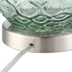 360 Lighting Julia 26 3/8" Tall Modern Coastal Table Lamps Set Of 2 Seafoam Green Glass Living Room Bedroom Bedside Nightstand House Off-White Shade -Home Lighting GUEST c368df45 5232 4e2b b691 f4d677b16b69