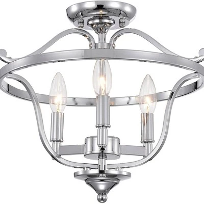 15" X 15" X 13" Karl Semi Flush Mount Ceiling Light Silver - Warehouse Of Tiffany 4 15" X 15" X 13" Karl Semi Flush Mount Ceiling Light Silver - Warehouse Of Tiffany - Image 2