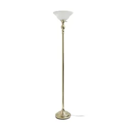 1 Light Torchiere Floor Lamp With Marbleized Glass Shade Gold - Elegant Designs -Home Lighting GUEST c4e995c8 e60a 453e abe0 eb38db240909