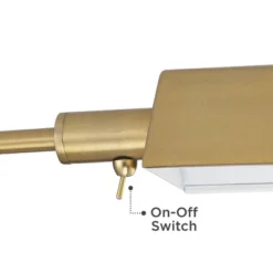 Possini Euro Design Keegan Traditional Pharmacy Floor Lamp 54 1/4" Tall Warm Gold Adjustable Swing Arm Metal Tent Shade For Living Room Reading -Home Lighting GUEST c649b339 92ed 4718 bd2a 9b71cc519d0a