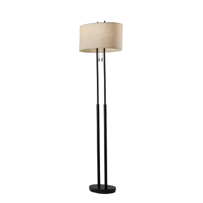 Duet Floor Lamp Antique Bronze - Adesso 6 Duet Floor Lamp Antique Bronze - Adesso - Image 4