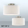 360 Lighting Adams Modern Ceiling Light Semi Flush Mount Fixtures 14" Wide Set Of 2 Brushed Nickel White Fabric Drum For Bedroom Kitchen Living Room 2 360 Lighting Adams Modern Ceiling Light Semi Flush Mount Fixtures 14" Wide Set Of 2 Brushed Nickel White Fabric Drum For Bedroom Kitchen Living Room -Home Lighting GUEST cc98dd7d 5ef3 484b af39 5dc038387325