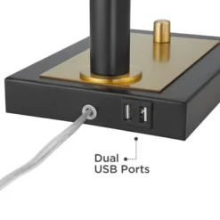 Possini Euro Design Possini Euro Hayven Desk Lamp With Dual USB Ports In Warm Gold With Black -Home Lighting GUEST ce83f871 ecd6 4a32 8115 a311a0890f58