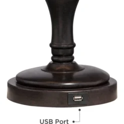 Regency Hill Corey Bronze Swing Arm USB Desk Lamps Set Of 2 With Socket -Home Lighting GUEST ceb16413 7dfb 415d acdf e3e6752292df