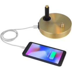 Possini Euro Design Possini Euro Kinzie Desk Lamp With Power Outlet And USB Ports Warm Gold -Home Lighting GUEST d308751e 6065 4a55 8e77 aec5e9db9069