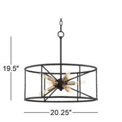 Possini Euro Design La Vista Black Chandelier 20 1/4" Wide Modern Sputnik 9-Light Fixture For Dining Room House Foyer Kitchen Island Entryway Bedroom -Home Lighting GUEST d36ec028 4b97 4617 9dd0 17d7c36e34ba
